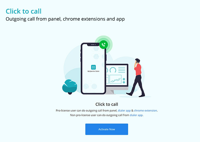 Option to activate outgoing service in the MyOperator dashboard